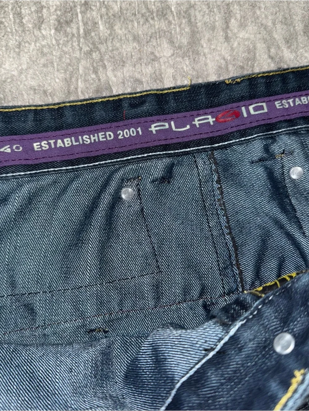 Unique Vintage denim Placid Y2K jeans pants size 34 men’s deconstructed